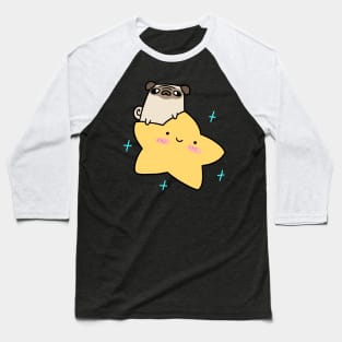 Pug Riding a Star Baseball T-Shirt